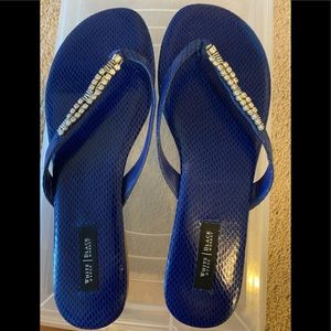 White House Black Market Royal Blue Thong Sandals